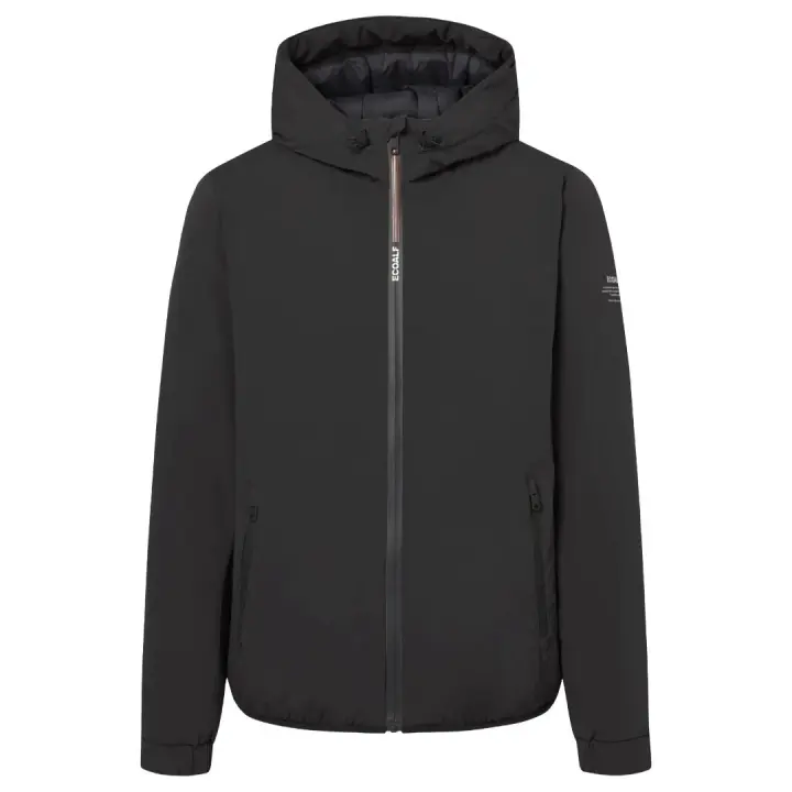 Cazadora Negra Ecoalf Cartes Jacket Man Black de Ajuste Regular - 1