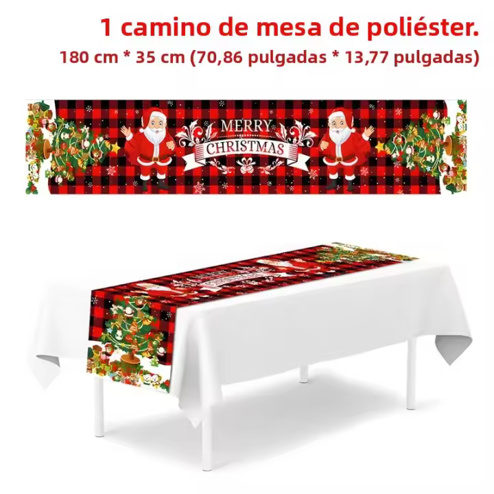 Corredor De Mesa En Forma De Coche De Navidad Santa Merry Christmas Decoración Para El Hogar 2024 Regalos De Navidad Natal Xmas 2025 - 1