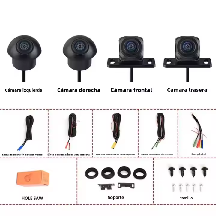 Cámara Panorámica 360° AHD1080P HD Para Coche Accesorios Para Radio Multimedia Android Visión Rear / Front / Left / Right - 1