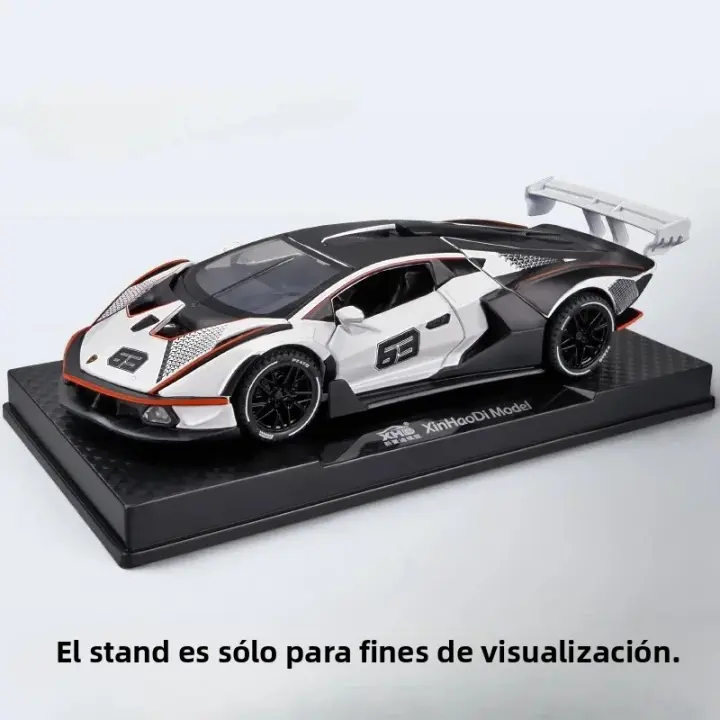 Coche De Juguete De Aleación Lambor SCV12 a Escala 1:32 Con Luz Y Sonido Función De Retroceso Pull Back Modelo Deportivo Para Niños Regalos Color Azul Blanco Verde Naranja - 1
