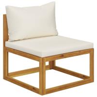 vidaXL Set de sofá de jardín 2 pzas con cojín madera maciza de acacia Gris oscuro, Crema, Conjunto Terraza Muebles Jardín Exterior Juego de Muebles de jardín Mueble Jardín Exterior Muebles de Salon Exterior - details 1