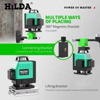 Nivel De Láser HILDA 12/16 Líneas Línea Verde Auto-Nivelada 360 Grados Horizontal Y Vertical Potente Nivel De Láser Verde - details 2