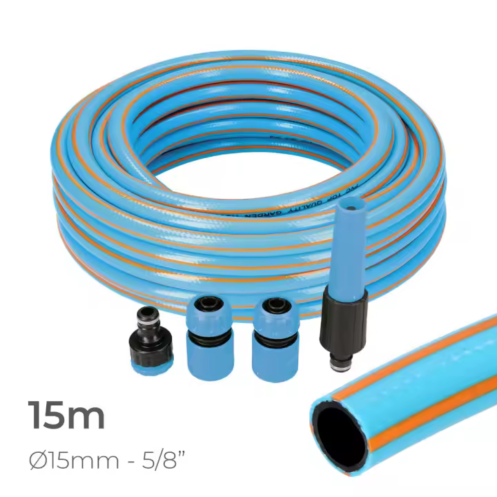 Kit Manguera de Jardin Profesional 15m - Accesorios PVC EDM - 1
