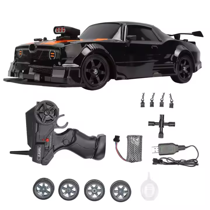 16a04 1/16 Rc Drift Car Simulated 4 Wheel Drive With Led Light Rc Car Toy For Over 6 Entertainment - 1
