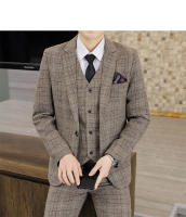 Traje De Negocios Para Hombre Slim Fit Conjunto Tres Piezas Con Chaleco Y Pantalones Elegante Vestimenta Profesional Para Bodas - details 7