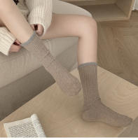Calcetines Para Mujer Estilo Japonés Sencillo Moda Gruesos Cálidos Transpirables De Lana Calcetines Casuales De Alta Calidad Talla Única - details 0