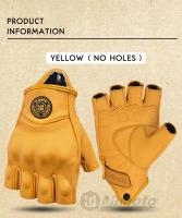 Guantes De Motocicleta Retro De Cuero MJMOTO Con Protección De Cierre Rígido Y Toque De Pantalla Medio Dedo Transpirables Para Hombre Y Mujer - details 6