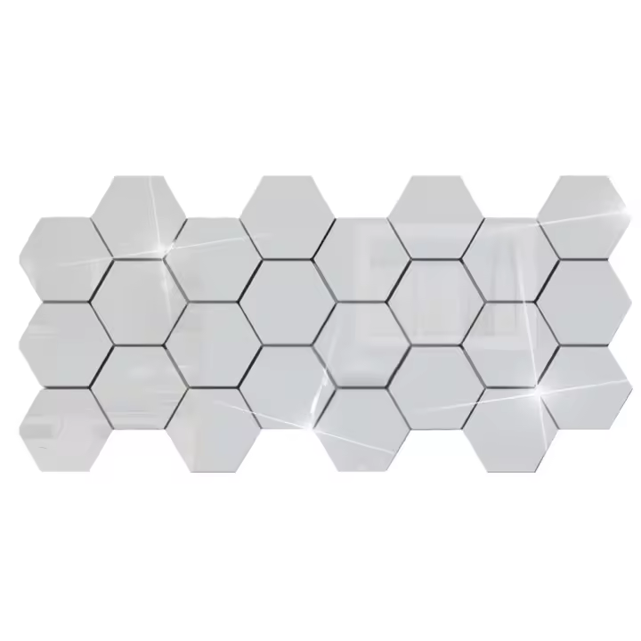 Adhesivos De Espejo 3D Para Pared 24Pcs Forma Hexagonal Acrílico Desmontable Decoración DIY Para El Hogar Artículos De Arte - 1