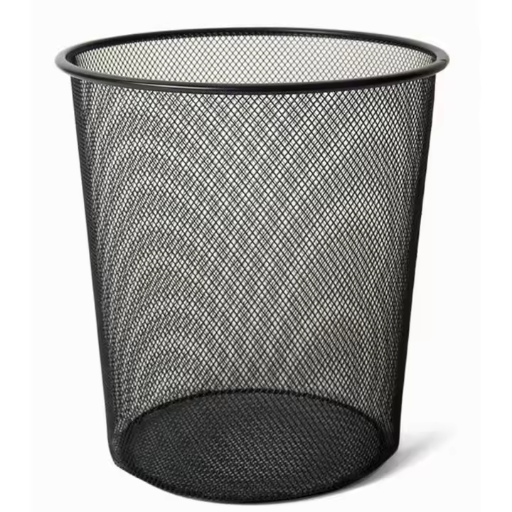 Gerimport Papelera Metal Negro 24 X 26 Cm - Cubos de Basura y Reciclaje - 1