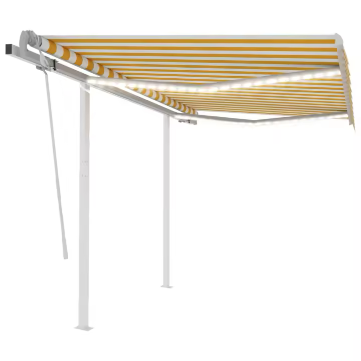 vidaXL Toldo manual retráctil con luz LED amarillo y blanco 3x2,5 m - 1