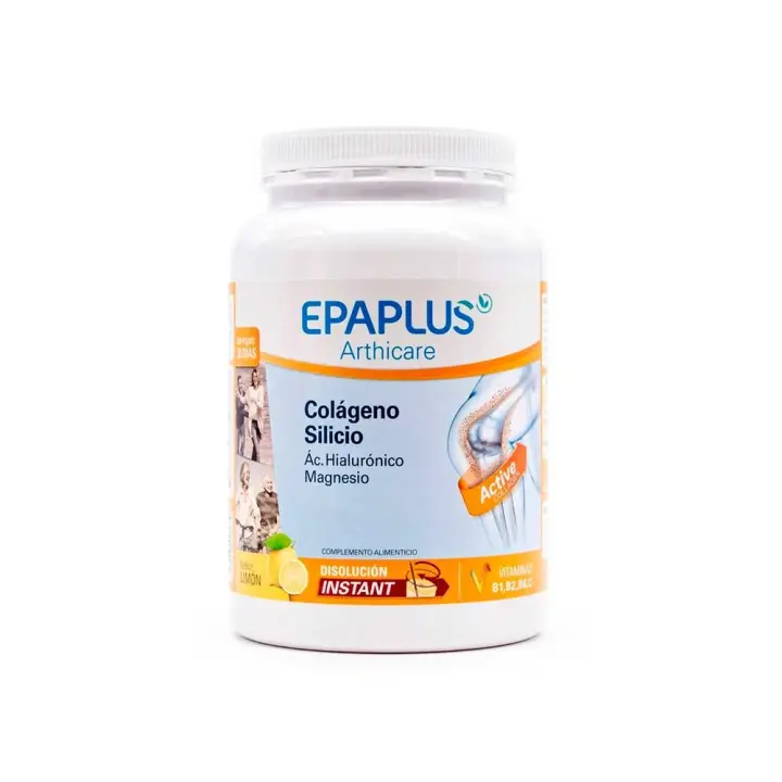 Epaplus Arthicare Limón Polvo 334g - Colágeno Hidrolizado con Ácido Hialurónico, Magnesio, Silicio y Vitaminas C, B1, B2 y B6 - Tratamiento para el Cuidado Facial de la Piel y Articulaciones - 1