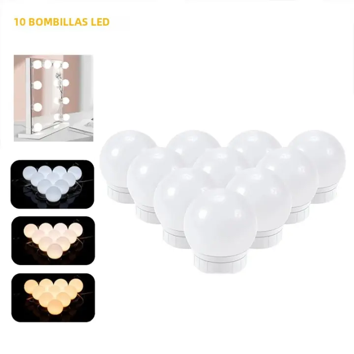 Bulbo De Lámpara De Espejo De Vestíbulo LED Iluminación De Maquillaje Para Mesa De Vestir Iluminación Nocturna Decorativa Para Dormitorio Regulable Sin Pasos - 1