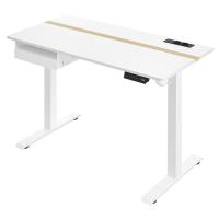 Escritorio eléctrico ajustable en altura, 60x120 cm, ajuste continuo, con 4 memorias de altura, toma de enchufe, usb integrado, disponible en blanco, marrón rústico y roble - details 0