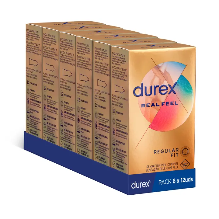 Durex - Preservativos Real Feel para Mayor Sensación Pack 72 condones para un sexo seguro - 1