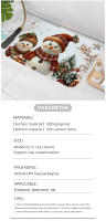 Alfombra De Entrada Multifuncional De Navidad Con Diseño De Payaso De Nieve Cómoda Para Hogar Cocina Baño Material De Poliéster Antideslizante Impermeable Resistente Al Desvanecimiento Lavable a Máquina - details 1