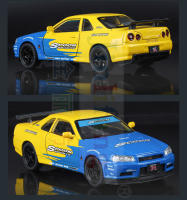 Nissan Skyline GTR 1:32 Modelo De Coche De Escala En Aleación Con Sonido Y Luz Coche Diecast De Metal Juguete Coleccionable Para Niños A942 - details 10