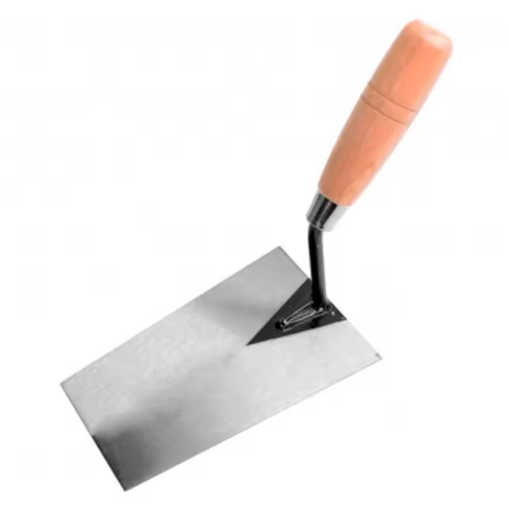 Tradineur - Paleta de albañil modelo norte con punta recta, mango de madera barnizado, paleta recta de albañilería, bricolaje, 18 cm - 1