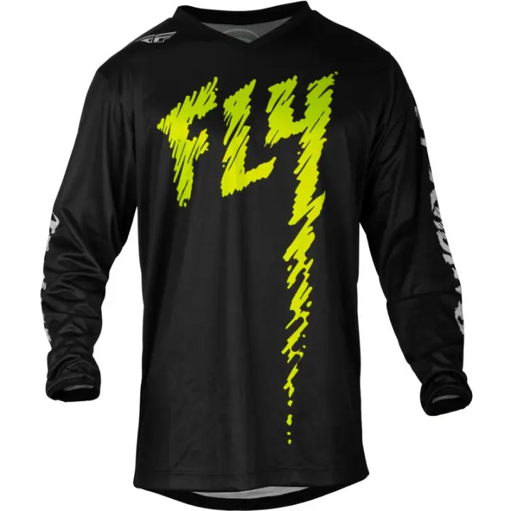Camiseta infantil FLY RACING F-16 - Negro / Verde Neón / Gris Claro - 1