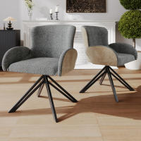 Silla de estar, Silla de Restaurante, Silla de maquillaje, Silla de estilo de moda Moderna, patias de Hierro Negro, Silla ergonómica con Silla, Silla giratoria de 360 Grados - details 0