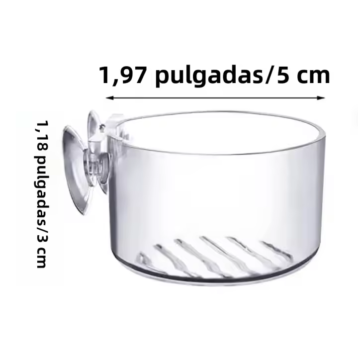 Vaso De Planta Acuática De Acrílico Para Acuario Con Soporte De Succión Y Contenedor De Alimentación Pot De Planta De Vidrio Para Escenario De Acuario - 1