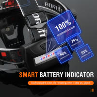 BORUiT RJ-3000 Linterna Frontal LED Potente 3000LM Recargable Tipo-C Impermeable Para Pesca Caza Y Senderismo - details 0