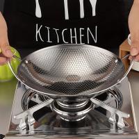 Sartén De Acero Inoxidable 29cm/11 Pulgadas Con Asa Resistente Al Desgaste Para Cocinar Pasta Carne Arroz Ramen Antiadherente - details 1