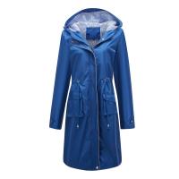 Abrigo De Trench Para Mujer Con Capucha Y Mangas Largas De Color Sólido Estilo Británico Elegante Con Rayas Y Chaqueta Recta Impermeable Para Todas Las Estaciones - details 30
