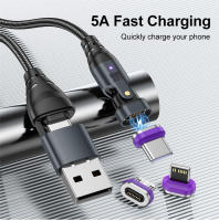 Cable De Carga Rápida Magnético Multiuso 2 En 1 240W Rotativo Micro Y Tipo-C Para iPhone 16 15 Xiaomi iPad Samsung Cord De Datos - details 0