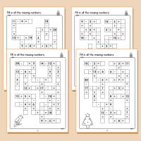 Libro De Crossword Matemático Para Niños Edad 5-8 Años Juego Criss Cross De Suma Resta Multiplicación Y División Montessori - details 4