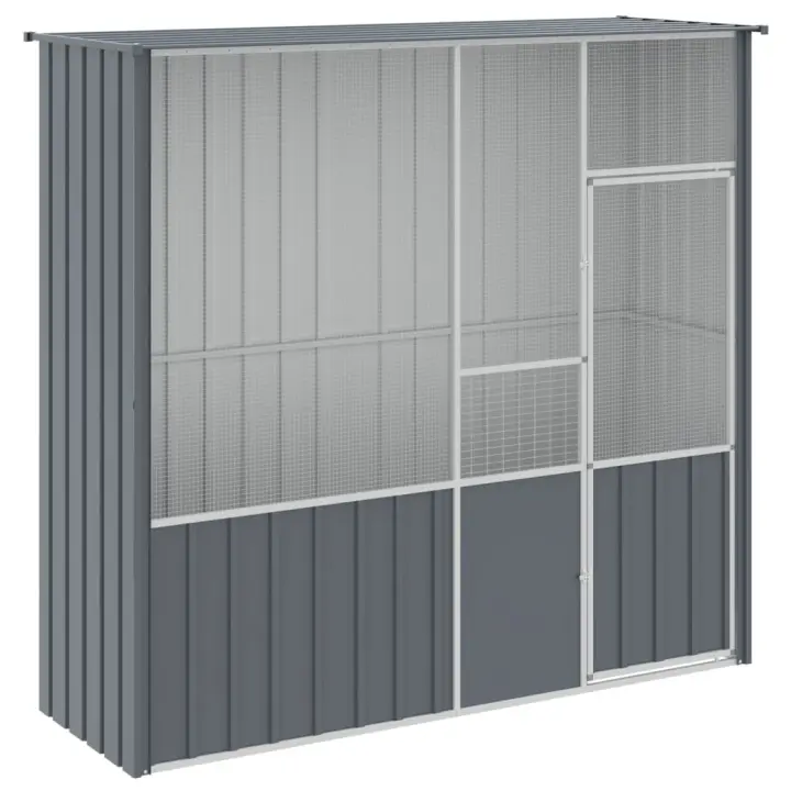 vidaXL Jaula de Pájaros Pajarera Casa de Aves de Exterior Acero Galvanizado Color Gris,  Antracita, y mas - 1