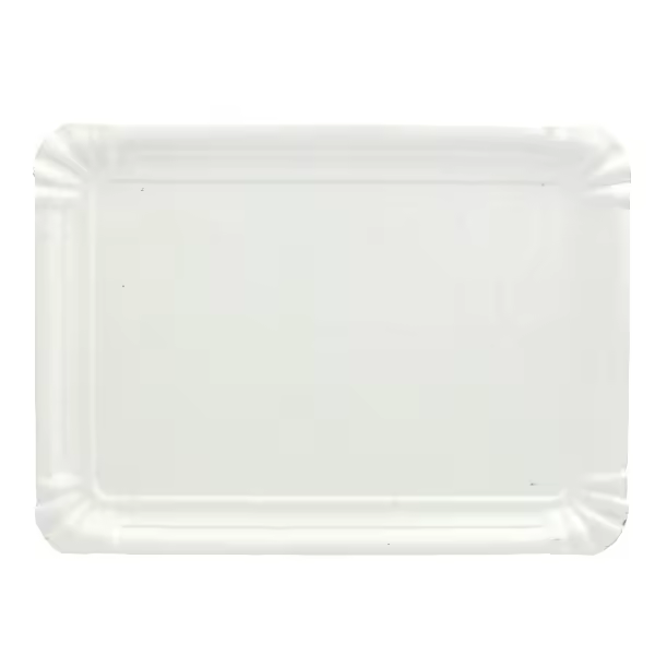 MONOUSO | Bandeja de Cartón Rectangular Blanca 20x27 cm (100 Uds) - 1