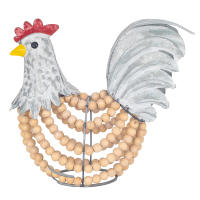 CAPRILO REGALOS & DECORACIÓN Figura Decorativa de Metal "Gallo Gris". Adornos y Esculturas. Animales. Regalos Originales. Decoración Hogar.  28 x 16 x 26 cm. - details 2