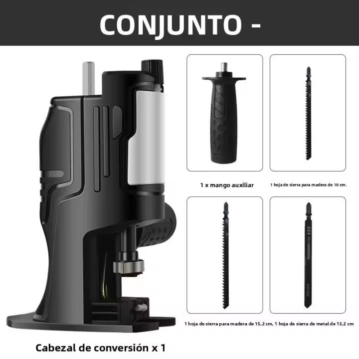 Adaptador De Silla Reciprocante Portátil Con Refuel Automatico Transformador De Taladro Eléctrico a Silla Eléctrica Para Corte De Madera Y Metal Con Silla Incluida Herramienta De Corte - 1