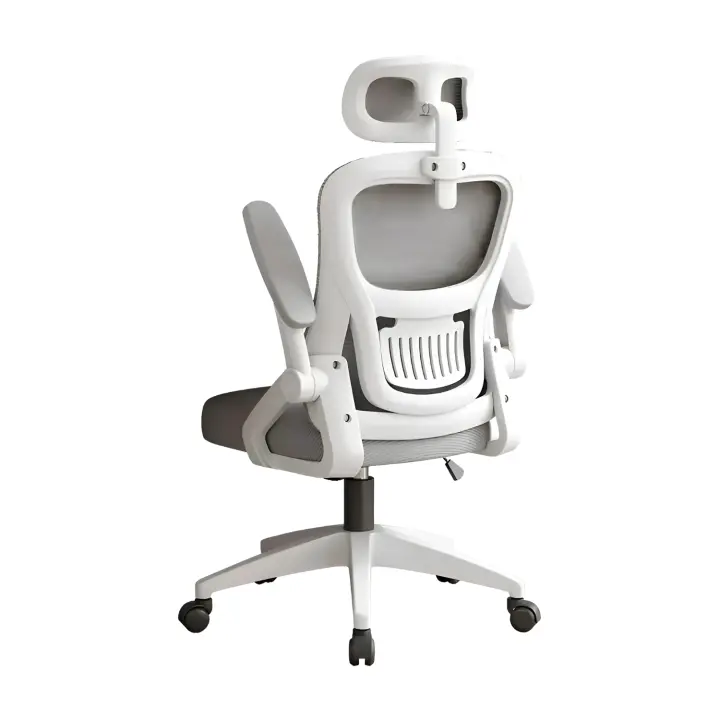 LUTODY - Silla de oficina escritorio, Respaldo acolchado transpirable, Asiento ergonómico de látex, Palanca para subir bajar de asiento, Función inclinación reposaespalda, Rueda giratoria 360º, Pata PP, Fácil de montar, Para despacho centro trabajo - 1