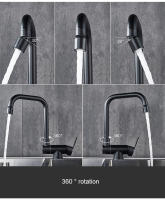 Grifo De Cocina Montado En Pared Negro Con Filtro De Agua Salida Pulida Doble Manera De Instalación Material De Latón Cerámico - details 10