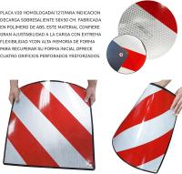 Señal V20 Homologada,Placa V20 Señal de Peligro Mercancía Sobresaliente,Placa de Carga Sobresaliente, ABS flexible, 50x50cm - details 2