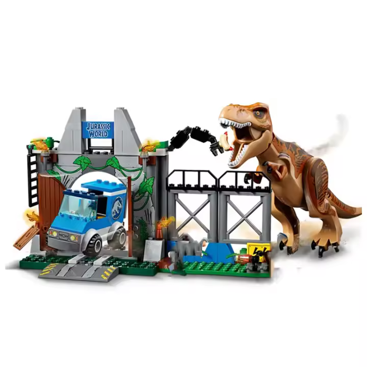 Conjuntos De Bloques Compatible Serie Dinosaurio T. Rex Breakout Indominus Rex Juguetes De Montaje Para Niños Regalos De Vacaciones Material ABS Tamaño Pequeño - 1