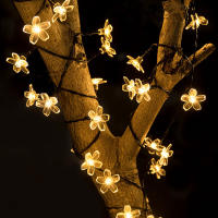 Luz De Cadena Solar De Faeira Sakura Con Flores De Cerezo LED 5/7/12/22M Para Decoración De Jardín Boda Fiesta Navidad Al Aire Libre - details 6