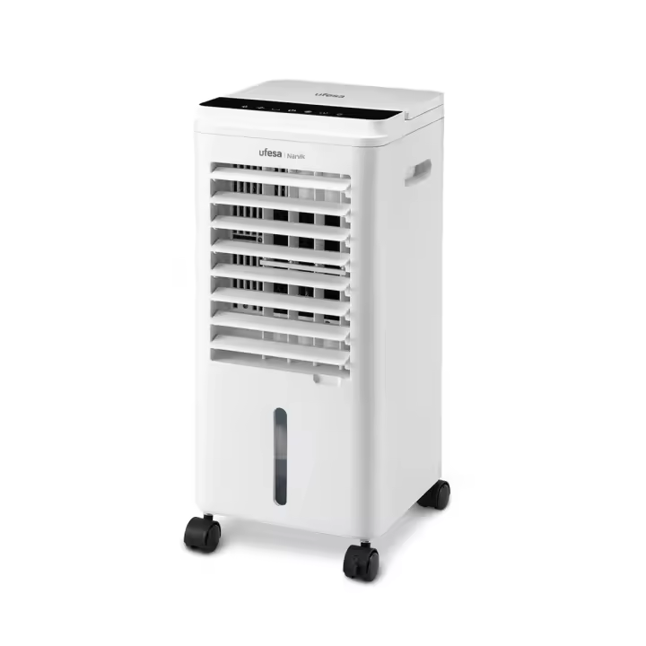 Ufesa - Climatizador de aire portátil Narvik 5L con panel táctil, mando a distancia y 3 modos (normal, natural, noche) para estancias hasta 20 m², filtro lavable y temporizador de 12 h - 1