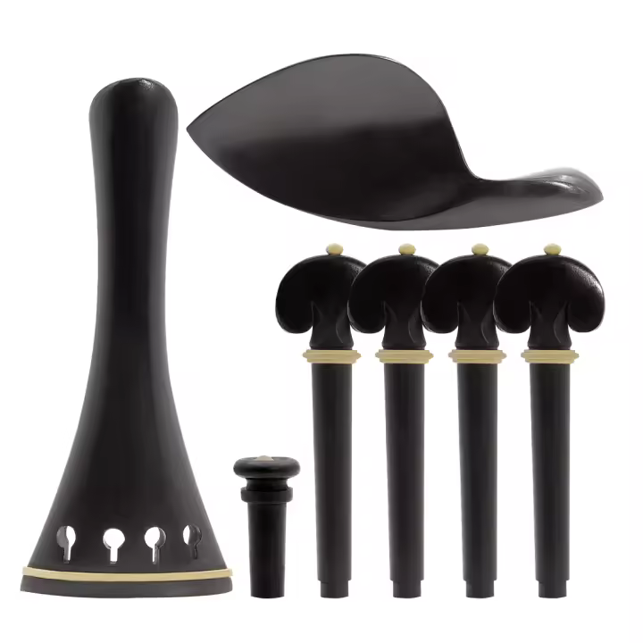 Juego De Accesorios Para Violín Natural De Ébano Calidad Superior Con Reposabrazos Ajuste De Tono Y Pies De Punta Musical Instrumentos De Cuerda - 1