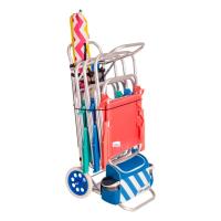 STARLEY-Carro Portasillas Playa Plegable Convertible en Mesa con Red en la Parte Inferior y Bolsillo Incluidos,Carrito Plegable Multifuncional para Playa y Camping 52 x 37 x 105 cm - details 6