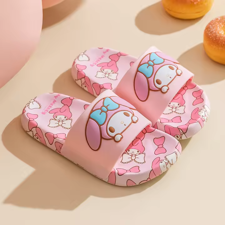 Zapatillas De Interior Para Niños Y Mujeres Sanrio Dibujos Animados Antideslizantes Con Abertura Al Aire Talla True Para Niños Y Adolescentes - 1