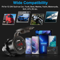 Cargador USB Voltímetro Enchtek de Coche 4.2A con Enchufe para Llanta Doble Carga Rápida LED 12V/24V - details 8