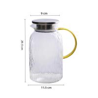 Cacerola De Agua Fría De Vidrio Resistente Al Calor 51.7oz/62oz Con Mango Amarillo Tetera Para Bebidas Y Jugo Ecológica Para El Hogar - details 5