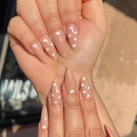 24Pcs Uñas Postizas Blancas En Gradiente Impermeables Presión En Uñas Falsas Cubiertas Completas Reutilizables Para Niñas Diseños Profesionales De Uñas Artísticas - details 25