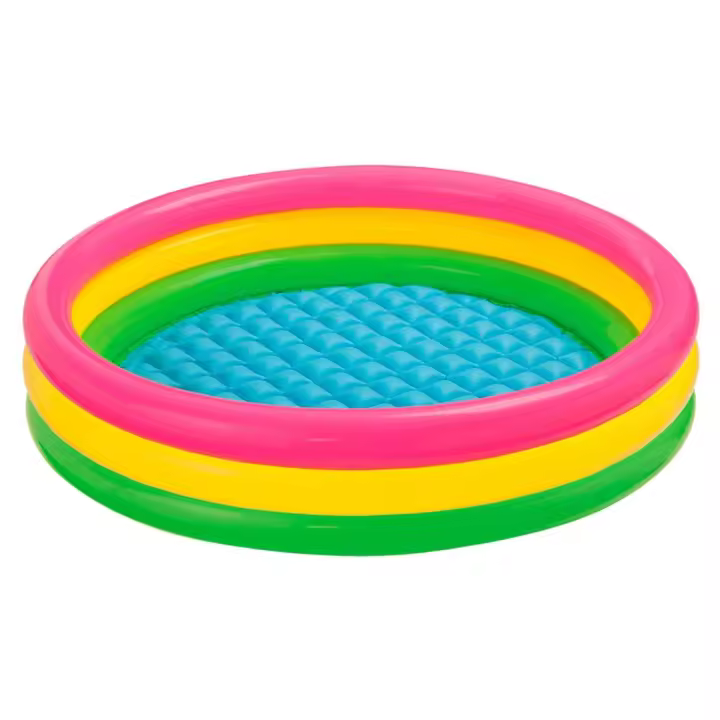 Piscina hinchable intex 3 aros sunset 114 x 25 cm, color Rosa, Amarillo, Verde - 1