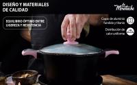 LA MOUSTACHE Cacerola de Aluminio Fundido con Antiadherente y Tapa de Cristal - Compatible con Todas las Cocinas, Incluida Inducción, Sin PFOA - details 3