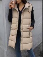 Beachy Chaleco Larga Afelpado Acolchado Calentito Cierre Cremallera Capucha Desmontable - details 1