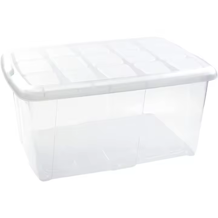 COSHANO Caja de almacenamiento, pongotodo ropa, Hogar, 60L litros organizador Impermeable (Blanco Translúcido) - 1