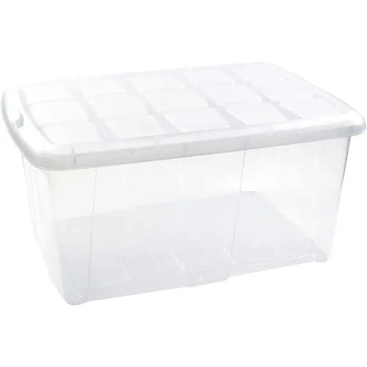COSHANO Caja de almacenamiento, pongotodo ropa, Hogar, 60L litros organizador Impermeable (Blanco Translúcido) - 1